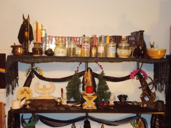 Druidic shrine and above shelf